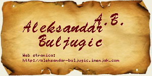 Aleksandar Buljugić vizit kartica